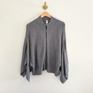 Lululemon Softer Still Cashmere Blend Wrap Sweater Heathered Asphalt Grey